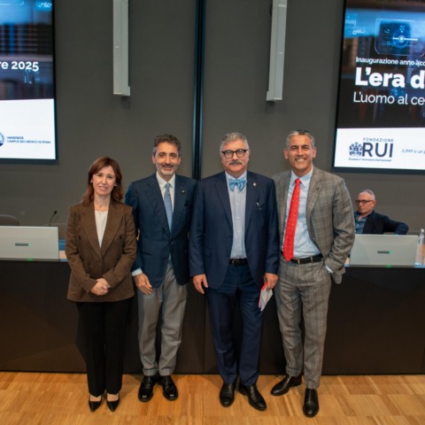 La direttrice generale FRui Travaglini, il rettore UCBM Papalia, il presidente FRui Ghini e il direttore generale UCBM Rossi